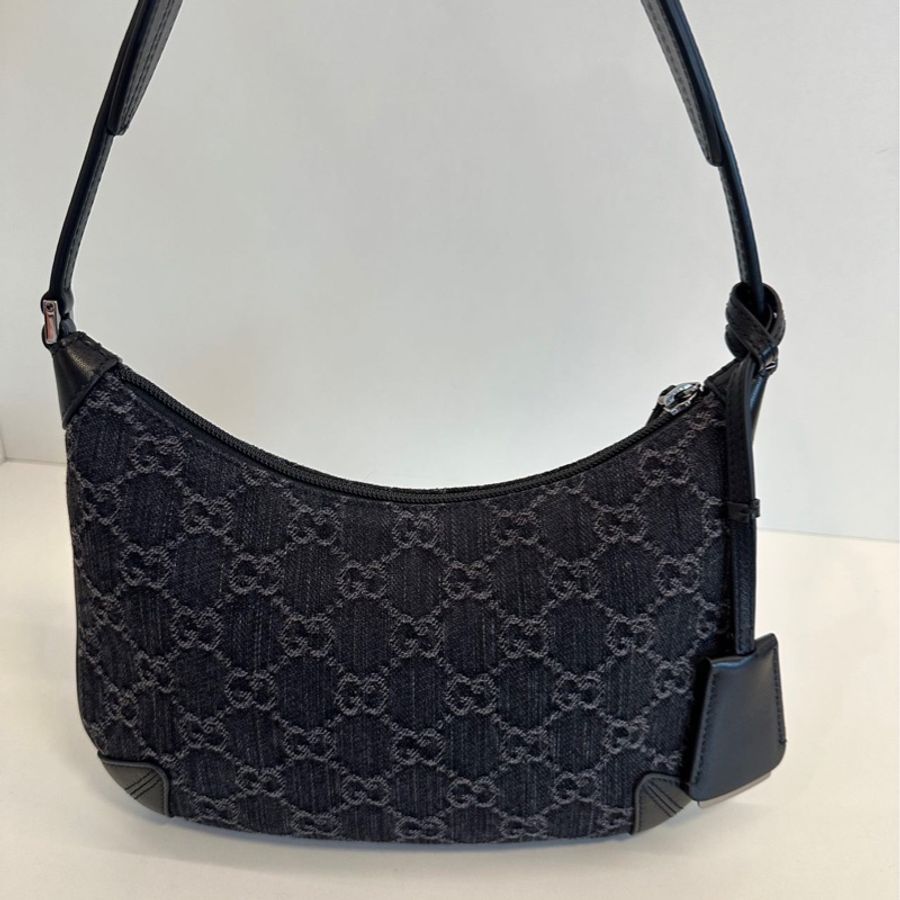 GUCCI 古馳 Horsebit Slim 牛仔 手提腋下包-2