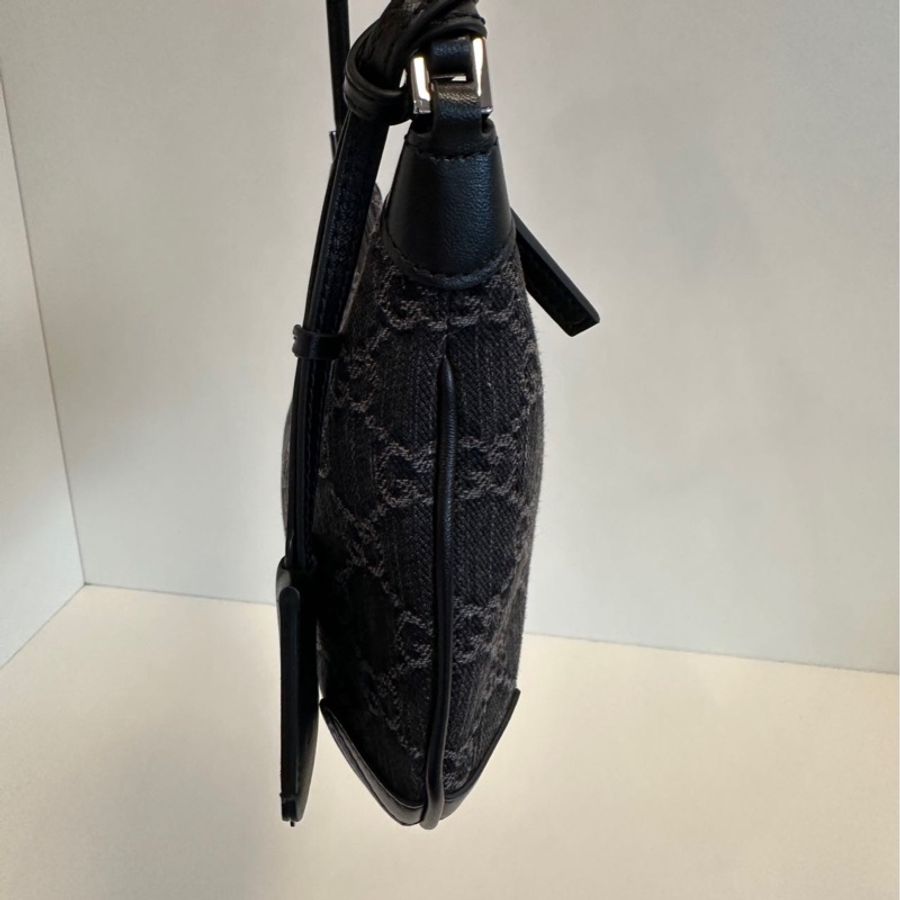 GUCCI 古馳 Horsebit Slim 牛仔 手提腋下包-4