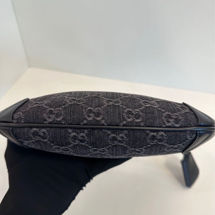 GUCCI 古馳 Horsebit Slim 牛仔 手提腋下包-5