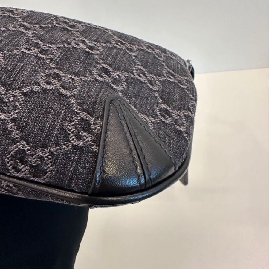 GUCCI 古馳 Horsebit Slim 牛仔 手提腋下包-7