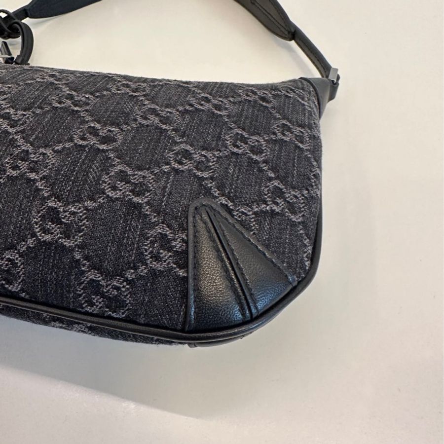 GUCCI 古馳 Horsebit Slim 牛仔 手提腋下包-8