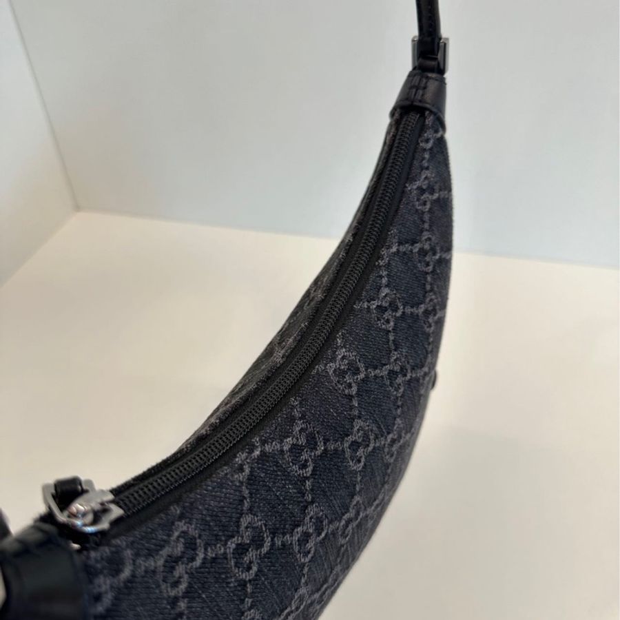 GUCCI 古馳 Horsebit Slim 牛仔 手提腋下包-11