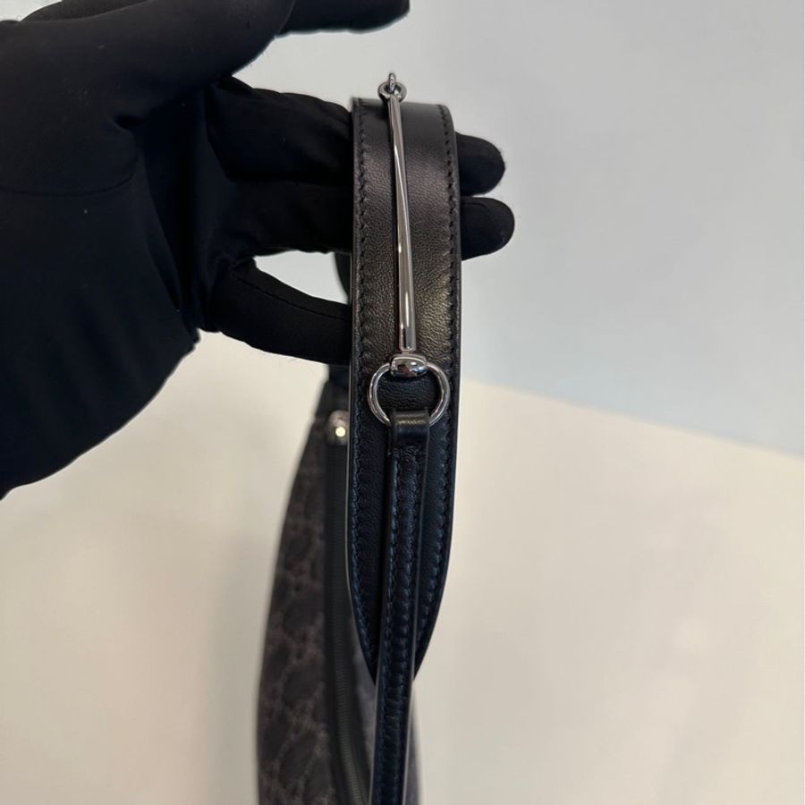 GUCCI 古馳 Horsebit Slim 牛仔 手提腋下包-13