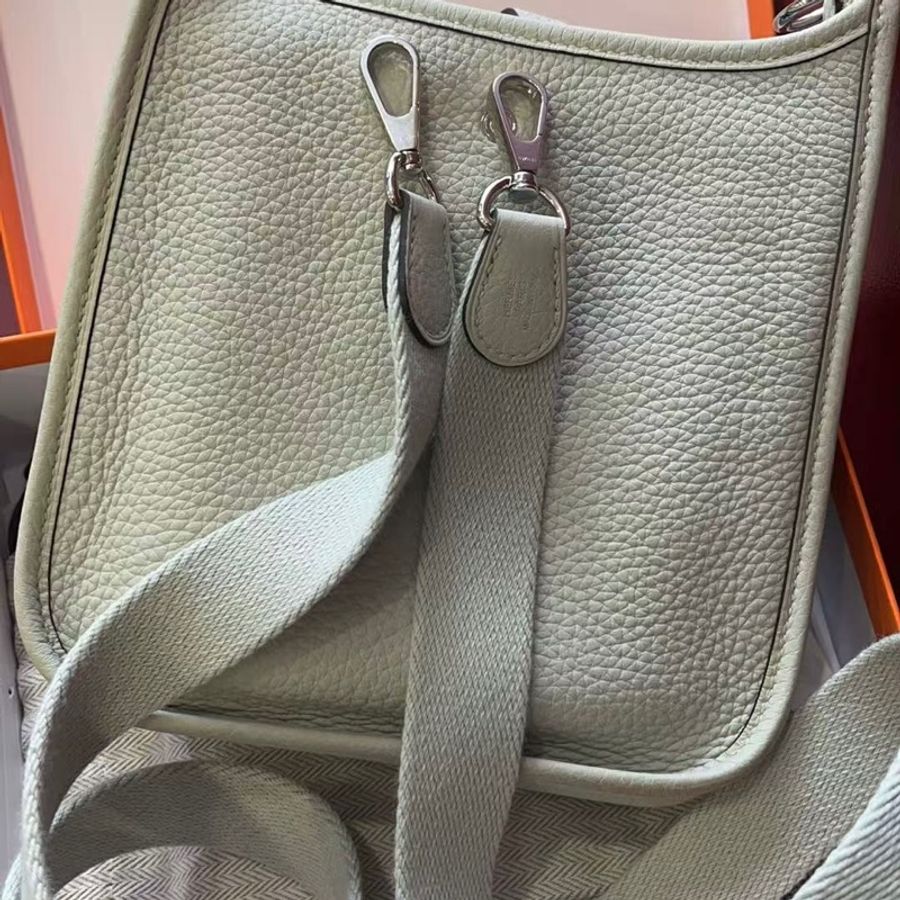 🌈Hermes🌟Mini Evelyne🌟0W冰晶灰銀扣🌟98新🌈🌟Stamp B🌟TC皮🌟-7
