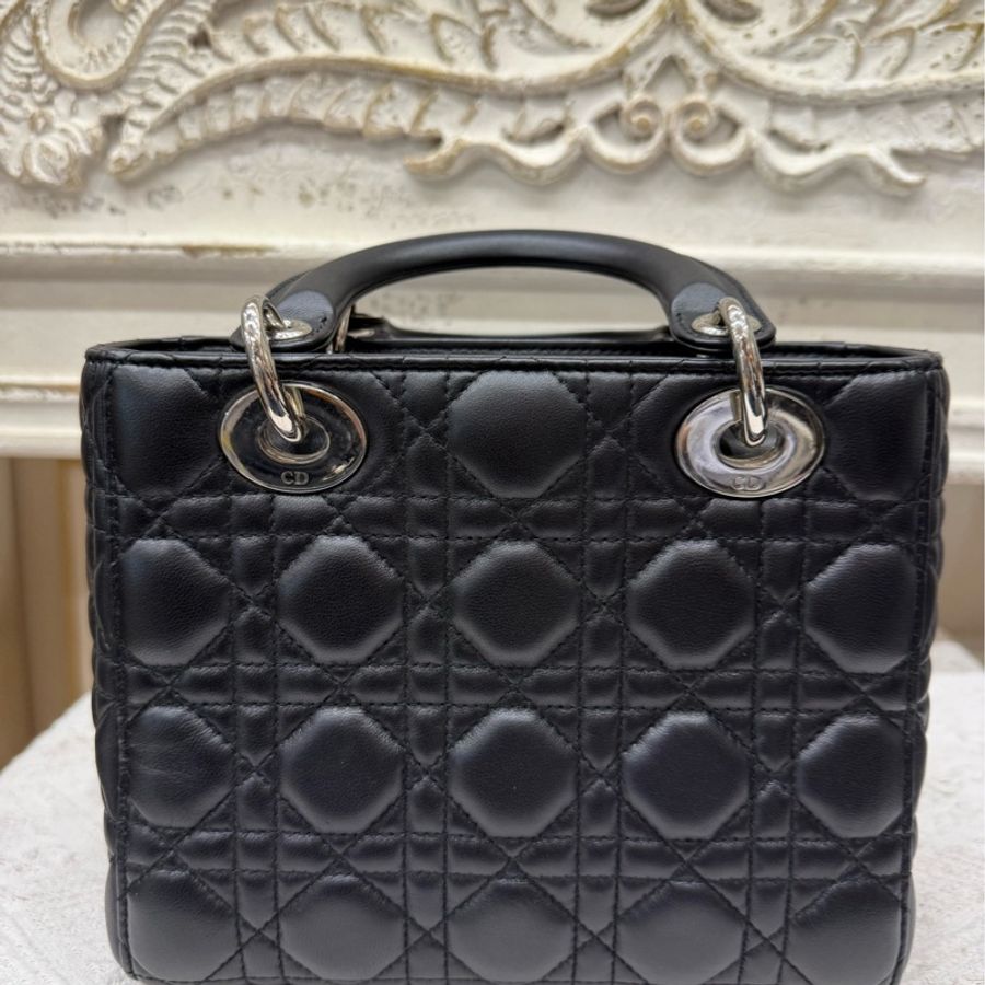 Dior 黑银四格戴妃 徽章肩带-2