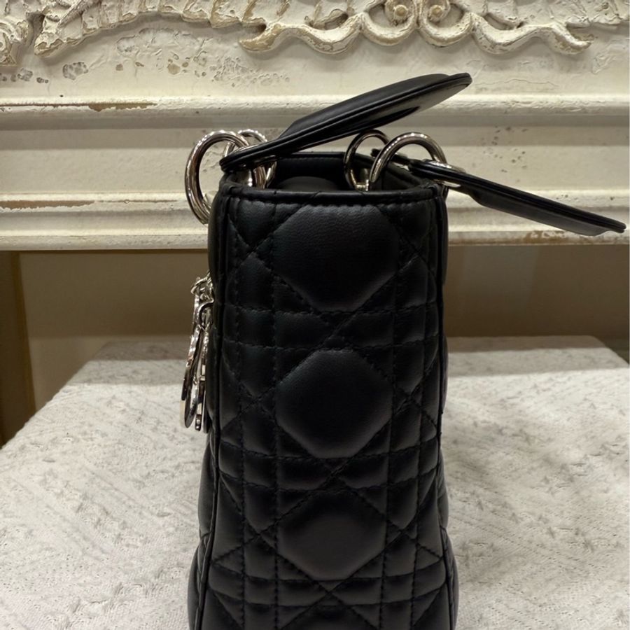 Dior 黑银四格戴妃 徽章肩带-3