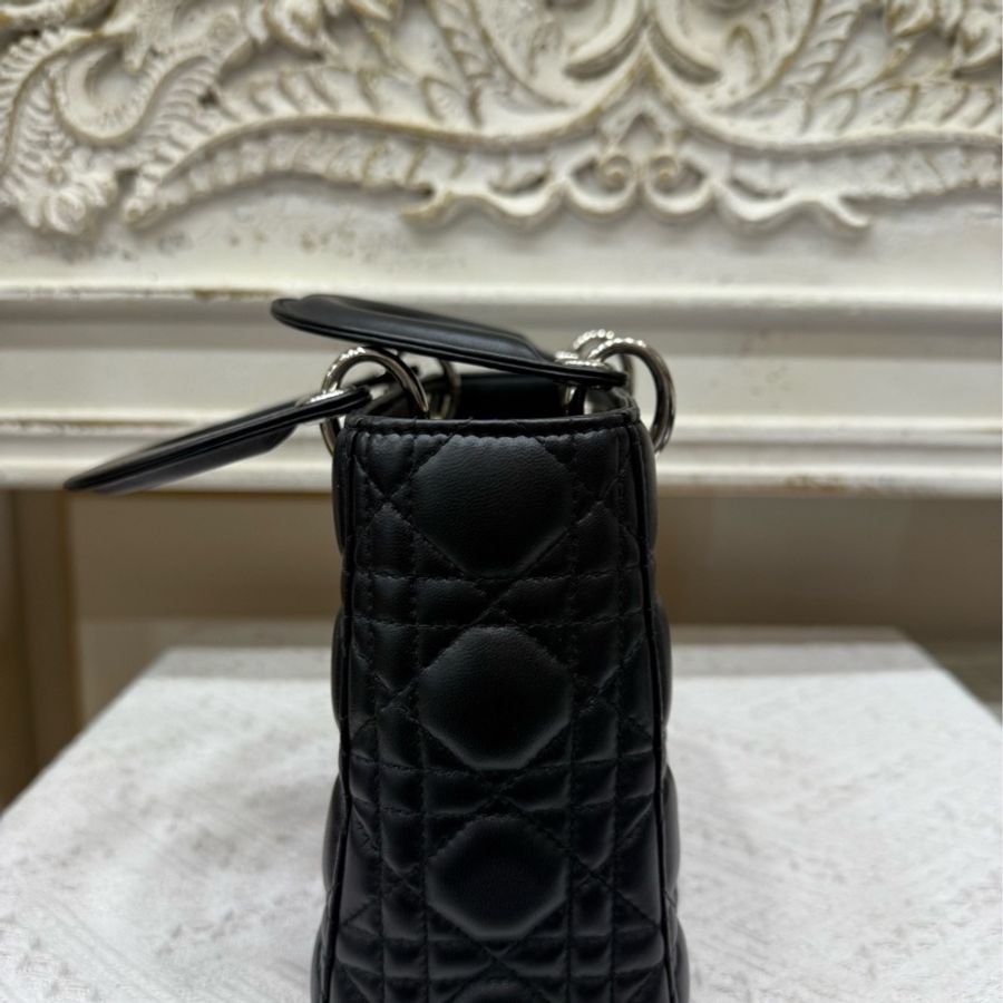 Dior 黑银四格戴妃 徽章肩带-4