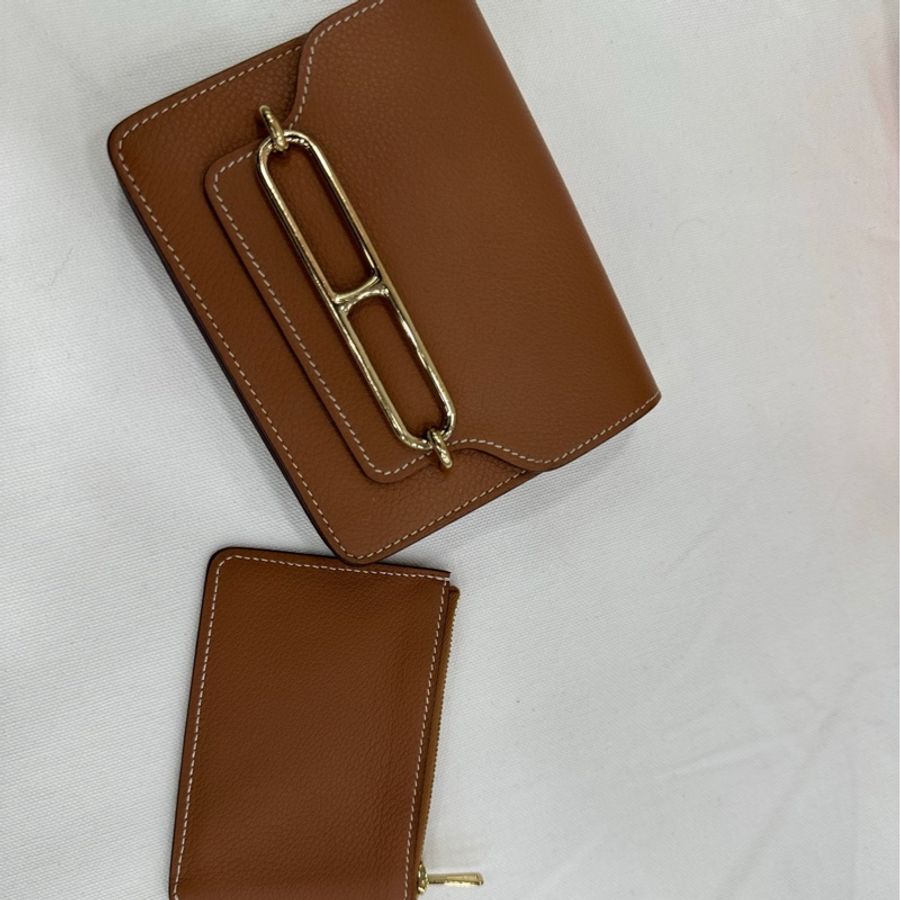 Hermes 愛馬仕 roulis slim 金棕金扣 U刻 Ev皮-4