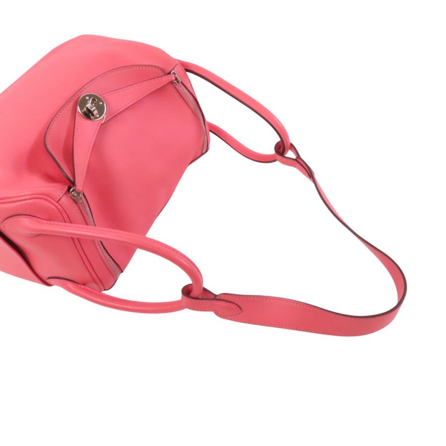 HERMES Evercolor皮革Lindy 26銀扣肩背袋-7
