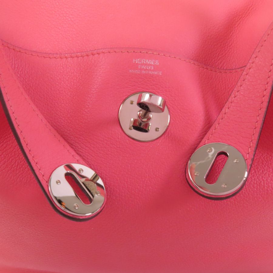 HERMES Evercolor皮革Lindy 26銀扣肩背袋-8