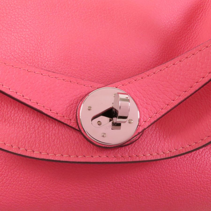 HERMES Evercolor皮革Lindy 26銀扣肩背袋-14