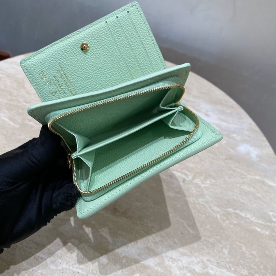 LV 村上隆聯名款 日本限定 淺綠拼白三彩零錢包 尺寸約11×8-13