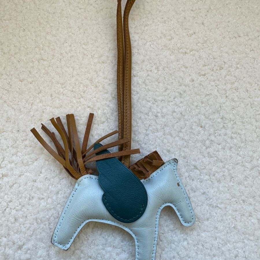 Hermès 愛馬仕 Rodeo飛馬掛件 小號 淺藍+深藍拼色 Z刻-0