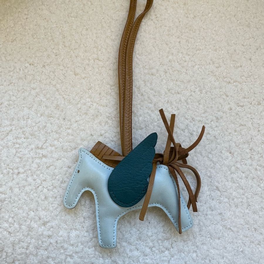 Hermès 愛馬仕 Rodeo飛馬掛件 小號 淺藍+深藍拼色 Z刻-1