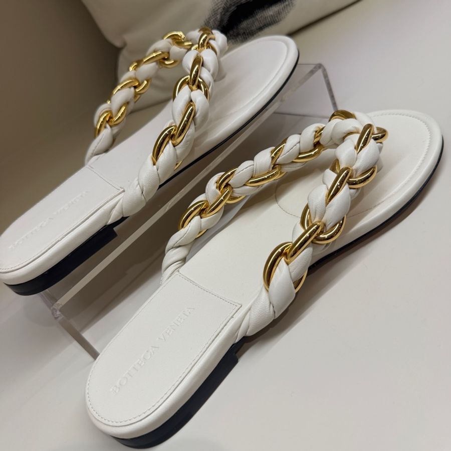 BV 白色編織人字拖 🩶38.5/全新/防塵袋🩶小瑕-4
