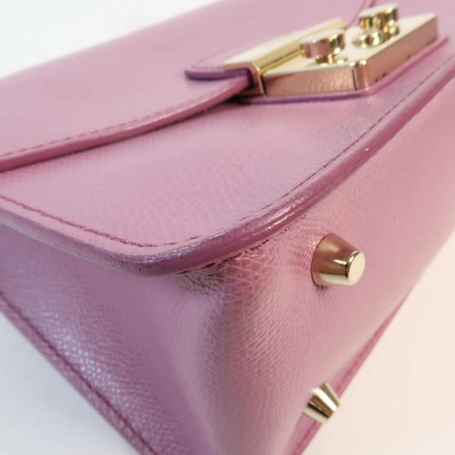 Furla 牛皮皮革Chain Shoulder金扣鏈帶肩背袋-5
