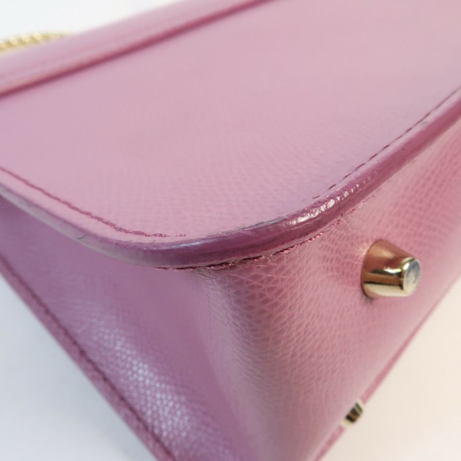 Furla 牛皮皮革Chain Shoulder金扣鏈帶肩背袋-7
