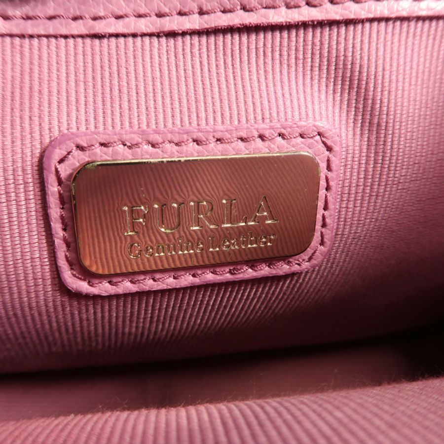 Furla 牛皮皮革Chain Shoulder金扣鏈帶肩背袋-10