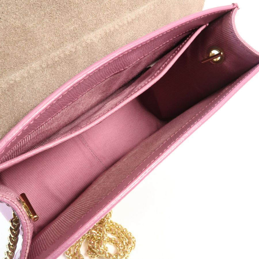 Furla 牛皮皮革Chain Shoulder金扣鏈帶肩背袋-12