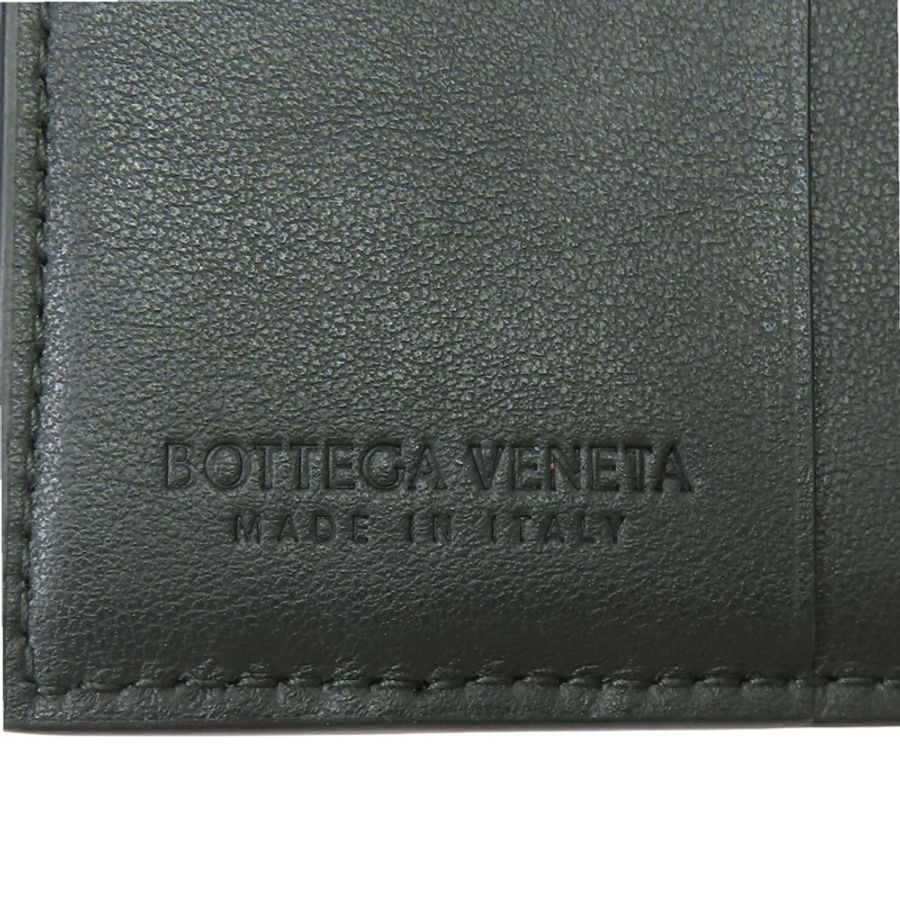 綠色 牛皮 Cassette 兩折 短夾【BOTTEGA VENETA 寶緹嘉】-6