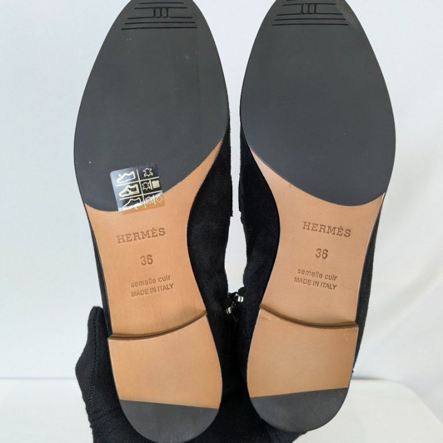 莉亞精品♡Hermes 麂皮低跟短靴 尺碼36 近新閒置-6