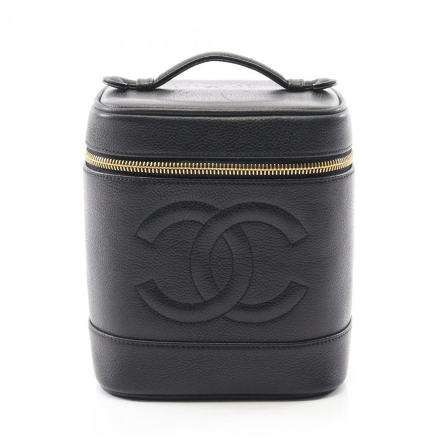 CHANEL Coco Mark 手提包,皮革小牛皮(牛皮),女士,黑色,A01998-0