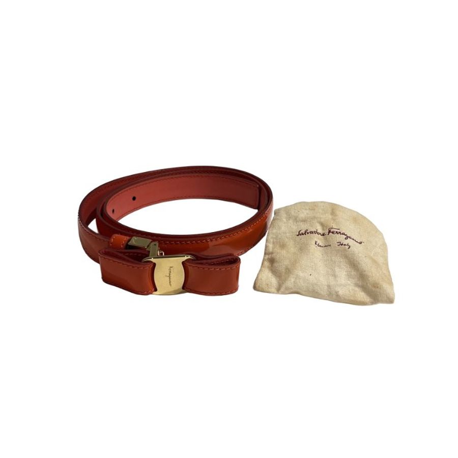 FERRAGAMO BELT PATENT LEATHER PINK [3000790]-1