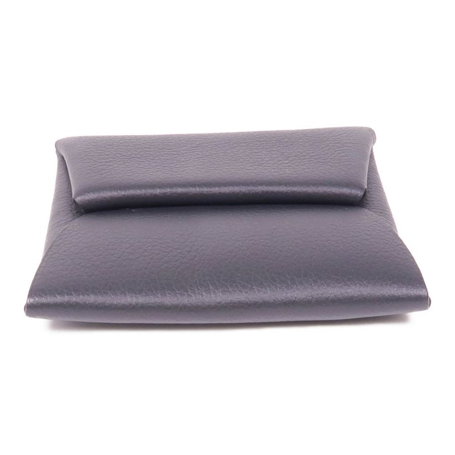 HERMES Evercolor皮革Coin Case銀扣零錢包Noir-5
