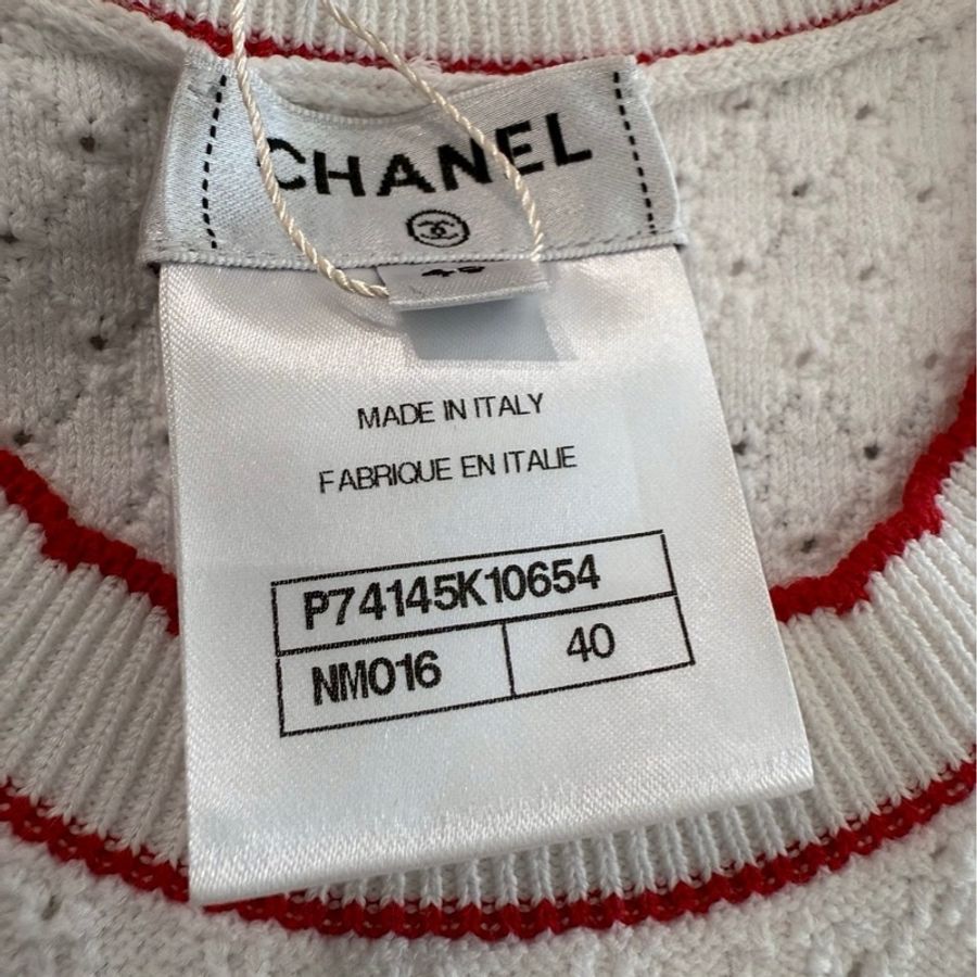 CHANEL 23C刺繡徽章小背心 40碼-7