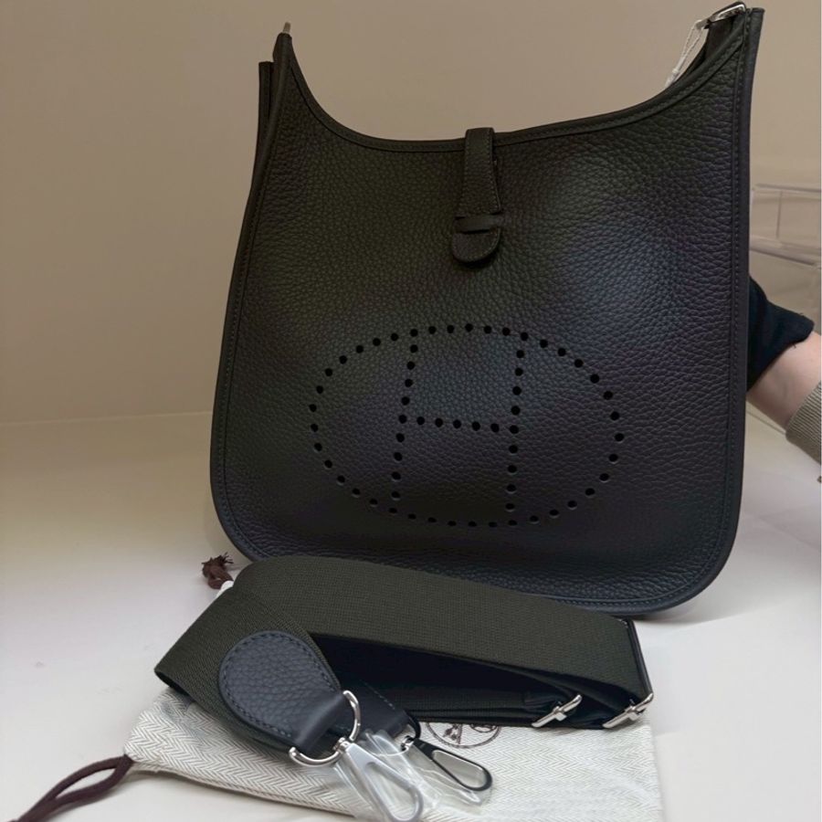 HERMES Evelyne 29肩背包 方框O銅黑色 W刻-15