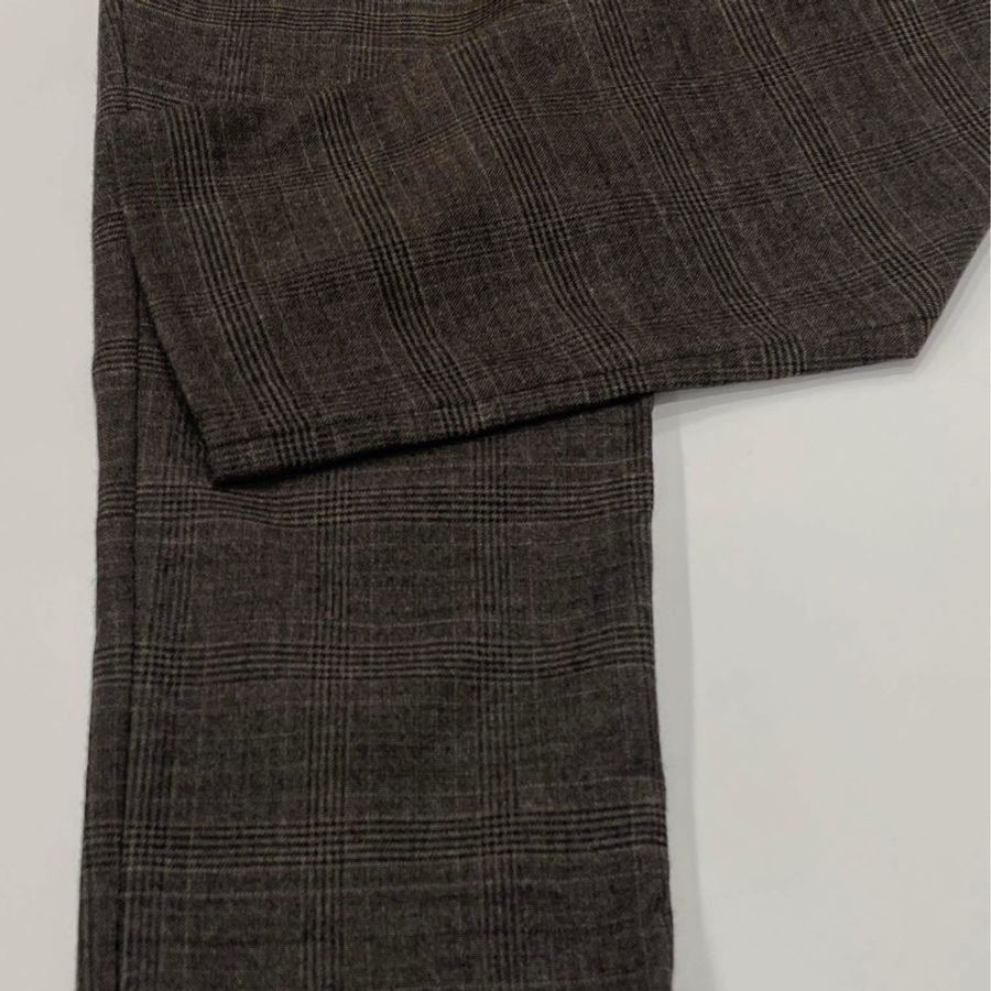 Burberry 藍標 格紋打摺戰馬毛料褲-5