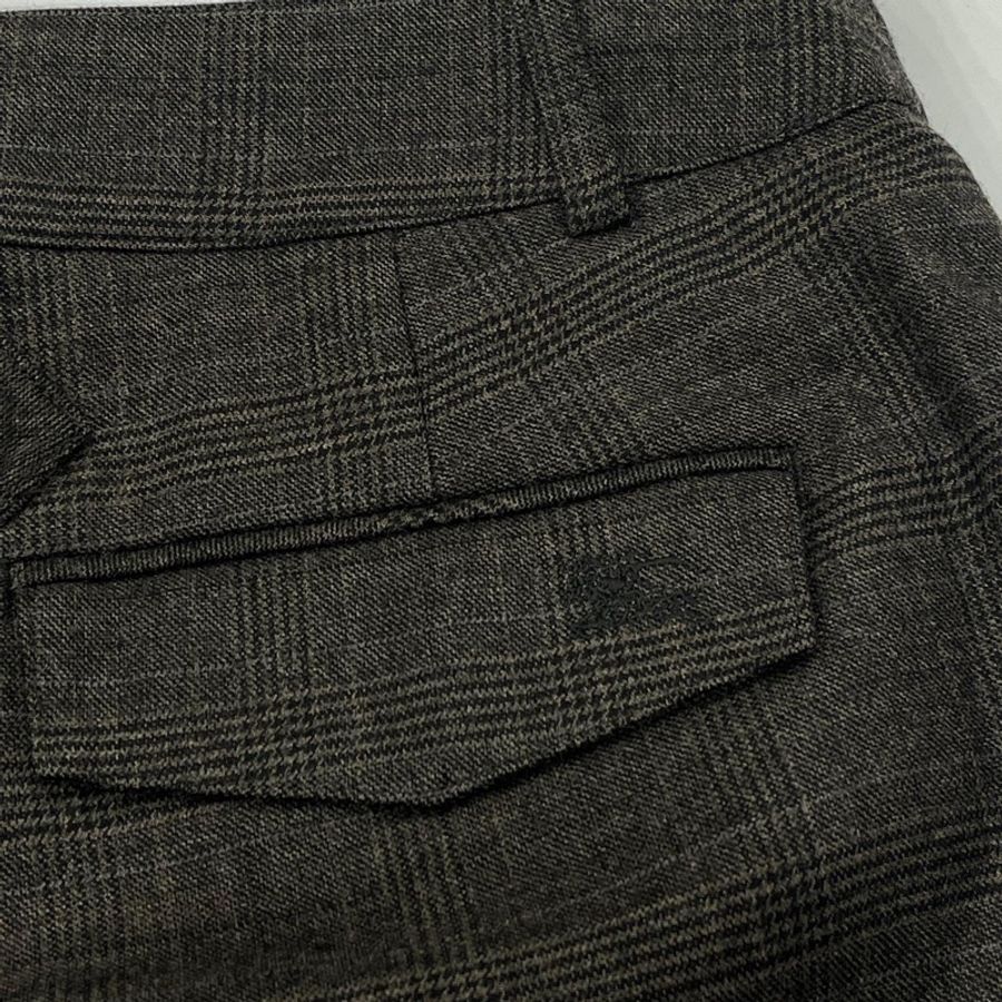Burberry 藍標 格紋打摺戰馬毛料褲-8