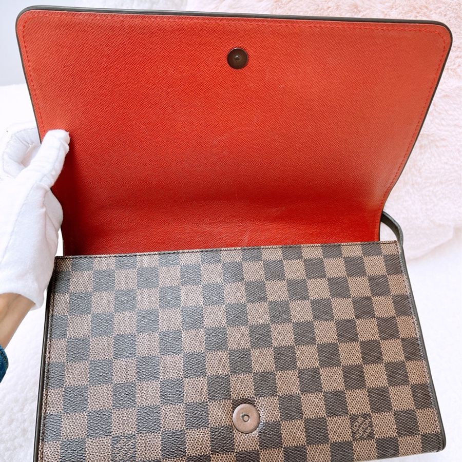 Lv tribeca 啡色棋盤格腋下包/肩背包-8