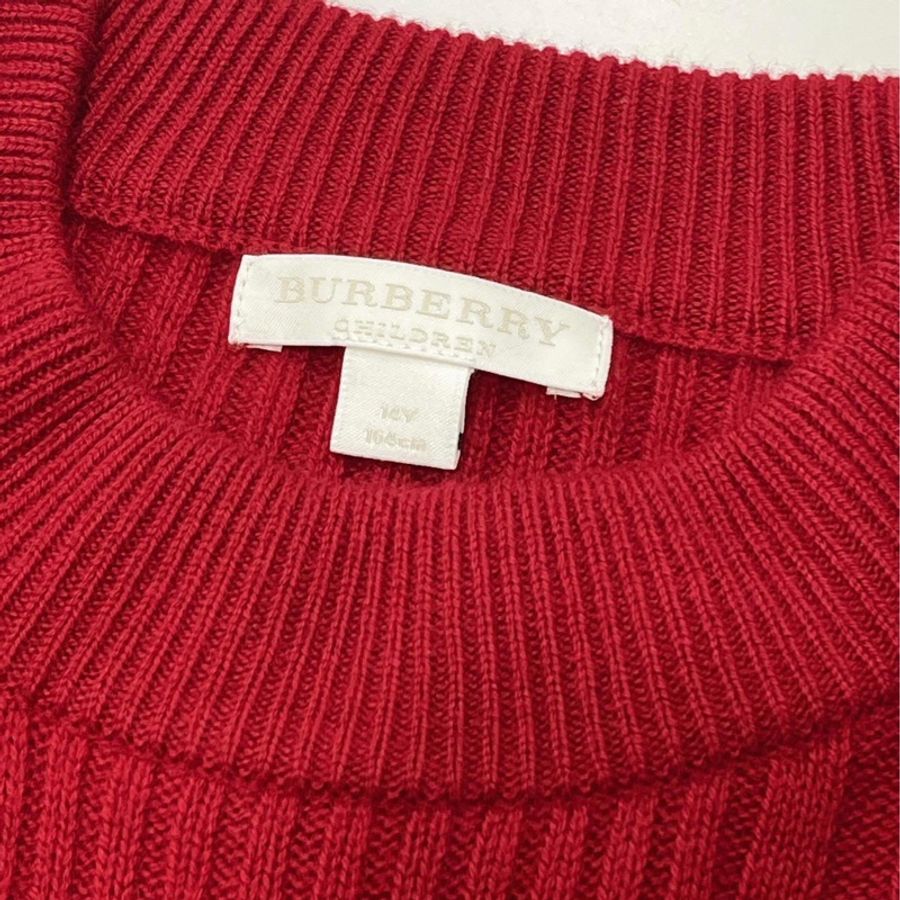 Burberry 倫敦 羅紋編織羊絨混羊毛滾格紋邊洋裝-7