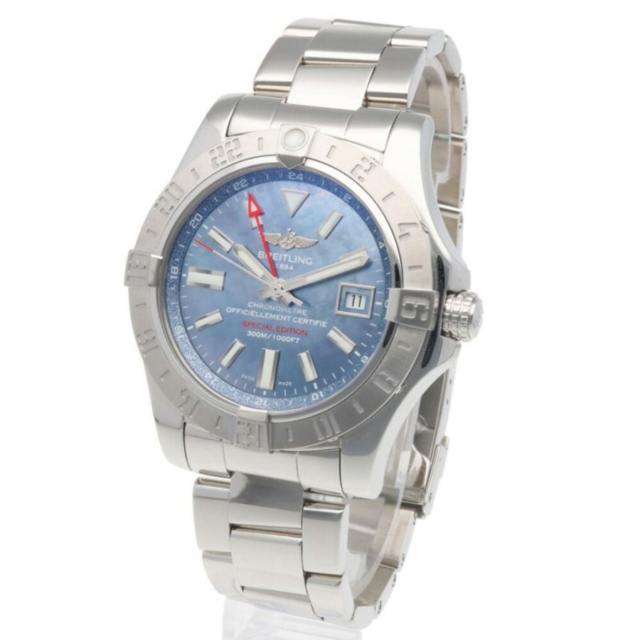 百年靈復仇者二代 GMT 男士不鏽鋼自動腕錶，型號 A32390，已檢修重新加工-2
