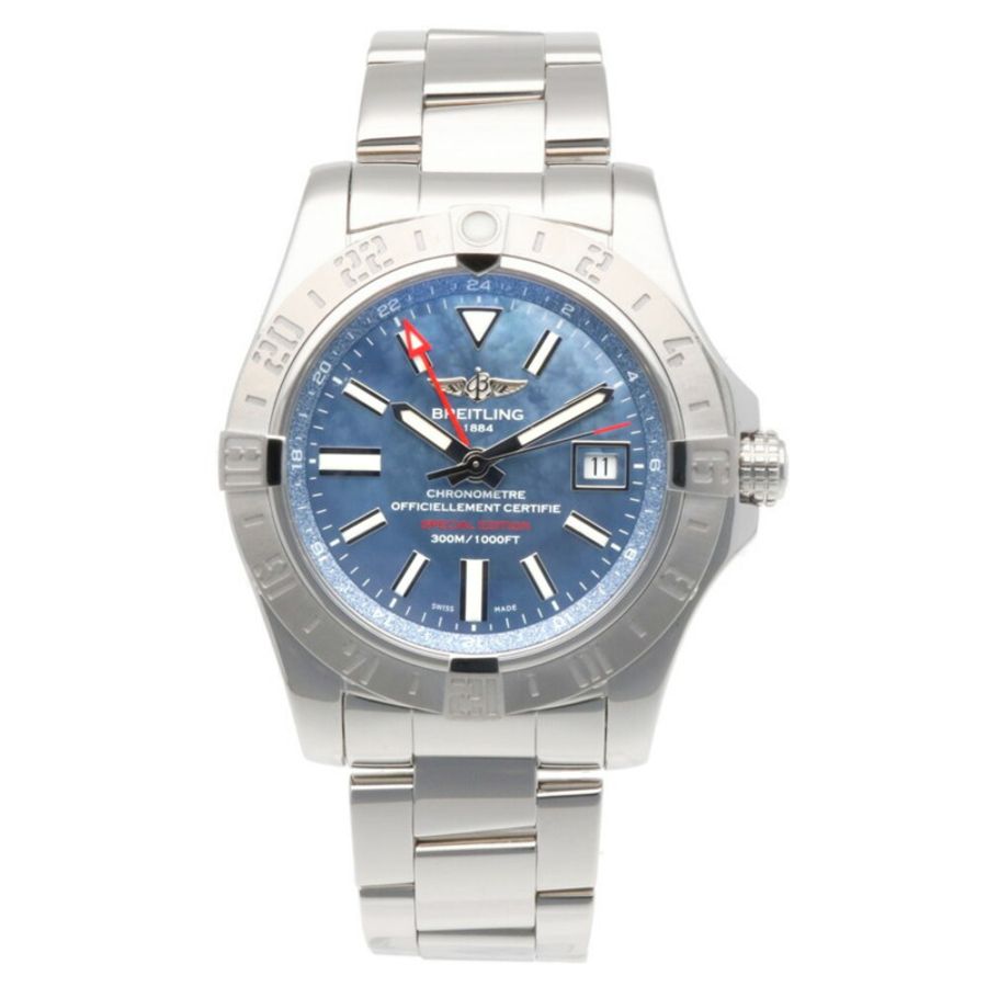 百年靈復仇者二代 GMT 男士不鏽鋼自動腕錶，型號 A32390，已檢修重新加工-7