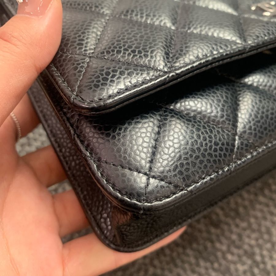 Chanel Caviar WOC 銀扣-7