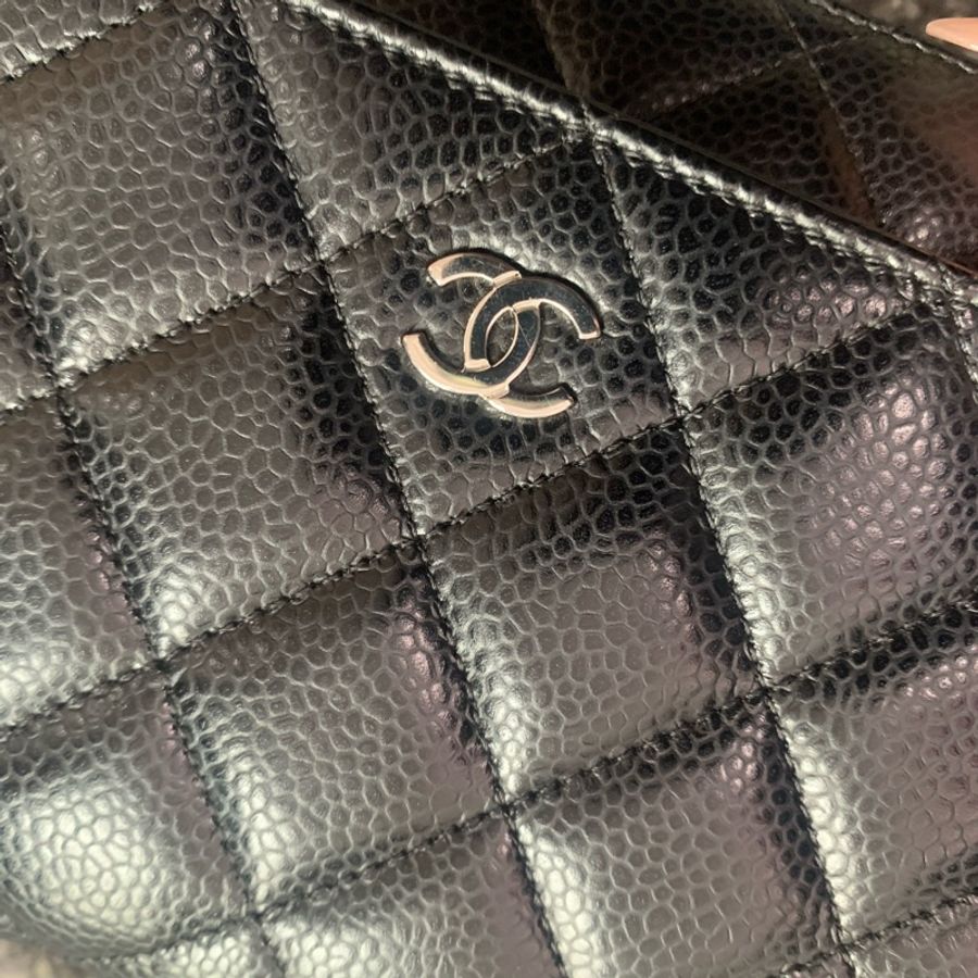 Chanel Caviar WOC 銀扣-13