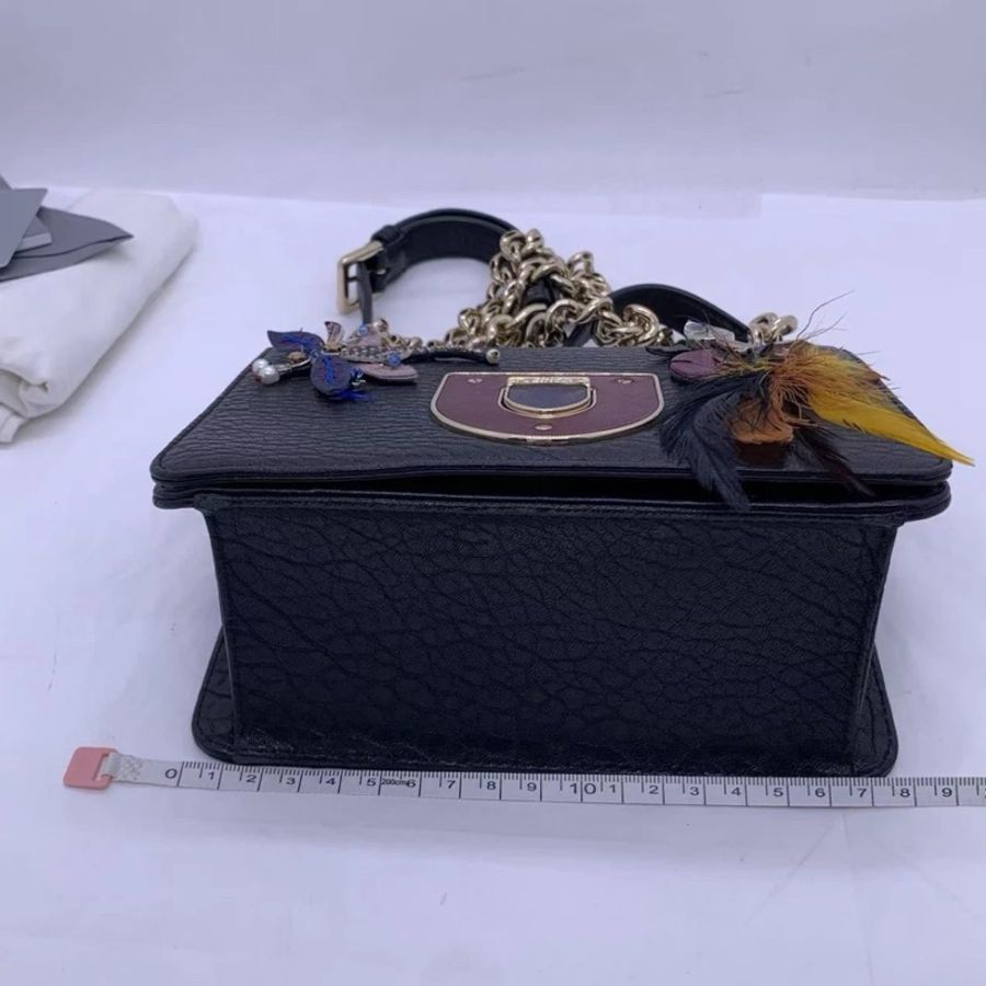 DIOR Diorama 链条包 单肩包 黑色-15