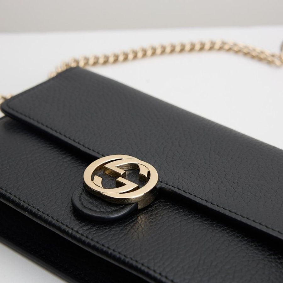 二手Gucci woc 鍊包/黑金-11