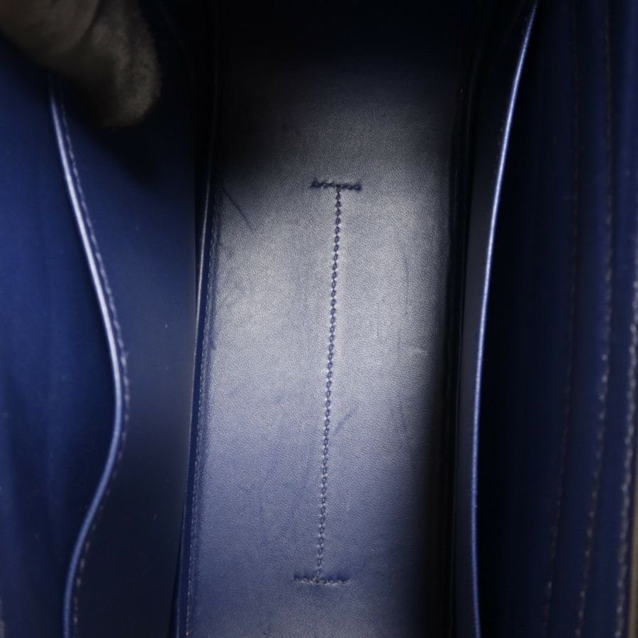 HERMES Epsom皮革/Swift皮革Harnais銀扣肩背袋Bleu Saphir-18