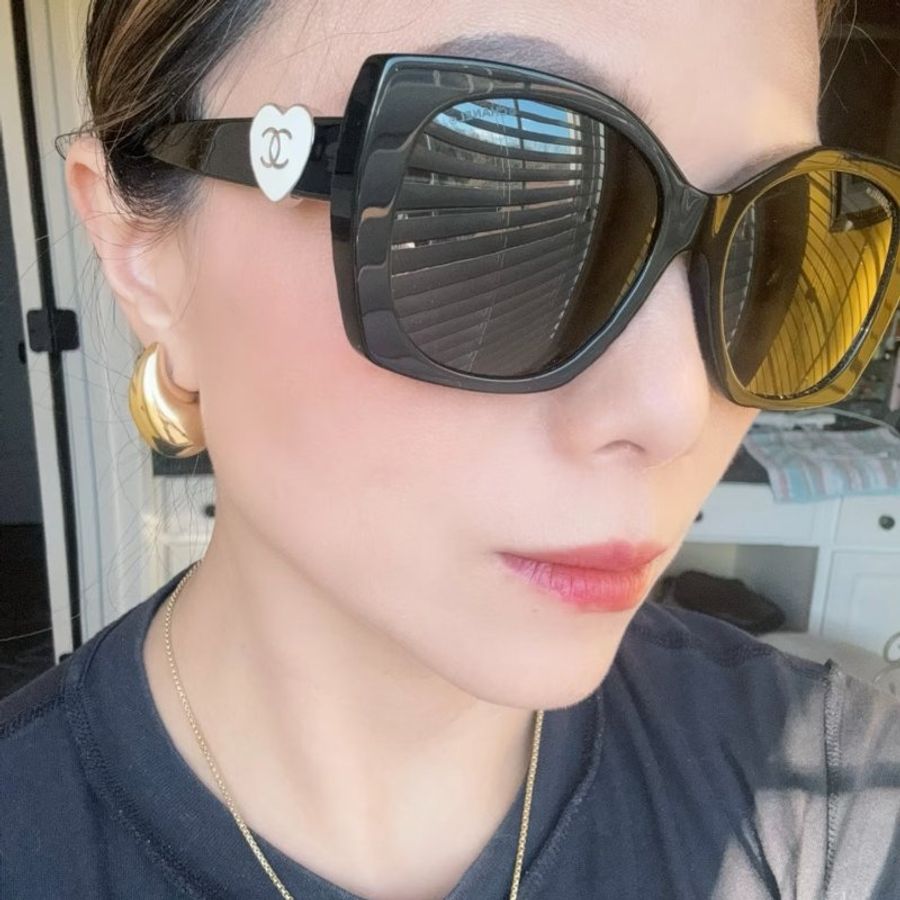 Chanel 黑銀愛心 CH5519 太陽眼鏡 全新全配-1