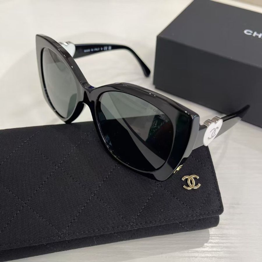 Chanel 黑銀愛心 CH5519 太陽眼鏡 全新全配-3
