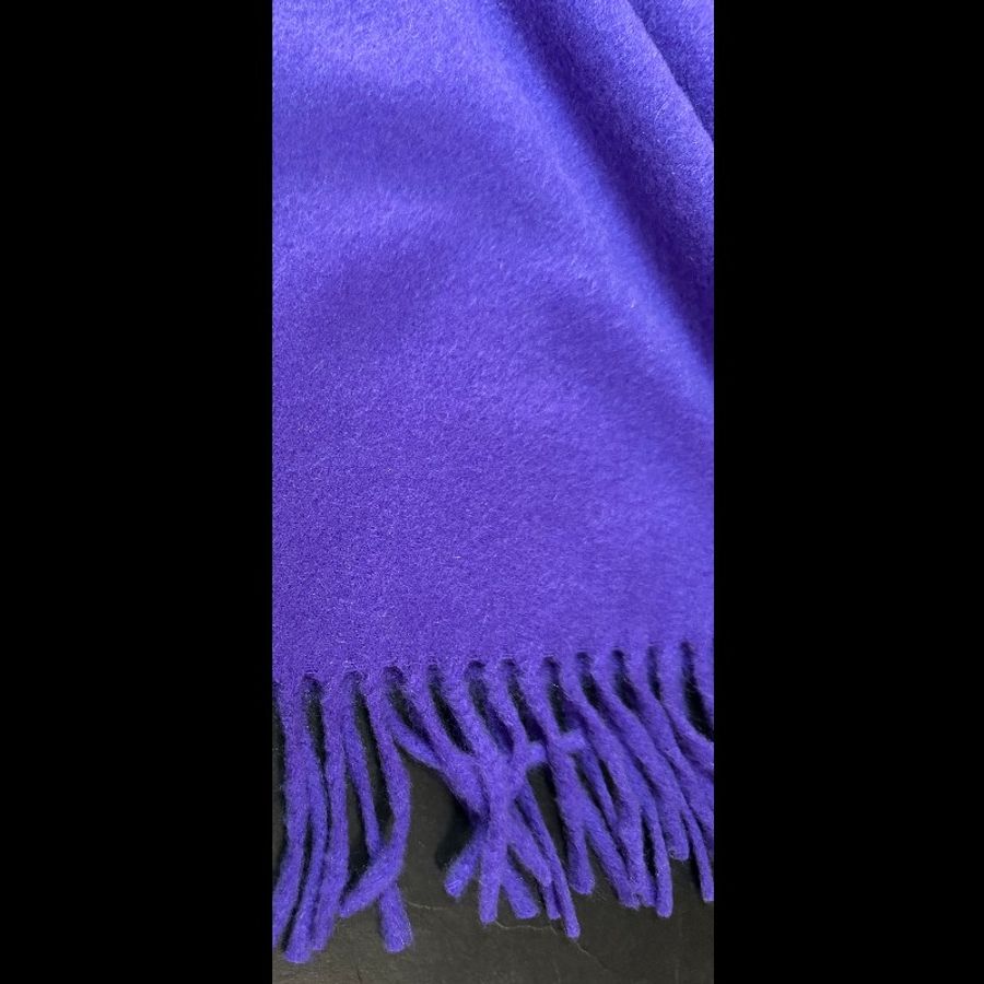 愛馬仕 紫色 Cashmere 羊絨圍巾-7