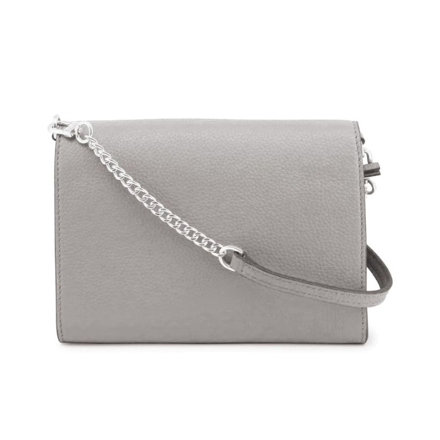 【TORY BURCH】雙T-LOGO皮革斜背包-灰色-1