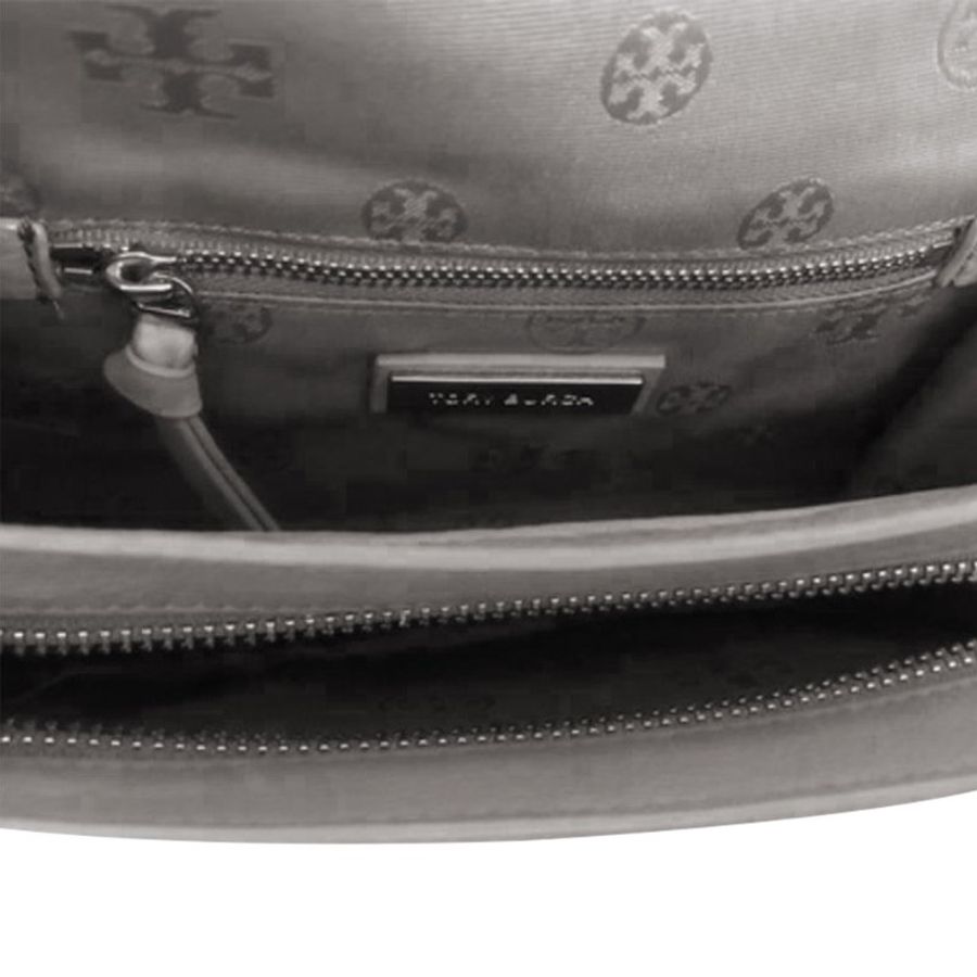 【TORY BURCH】雙T-LOGO皮革斜背包-灰色-3