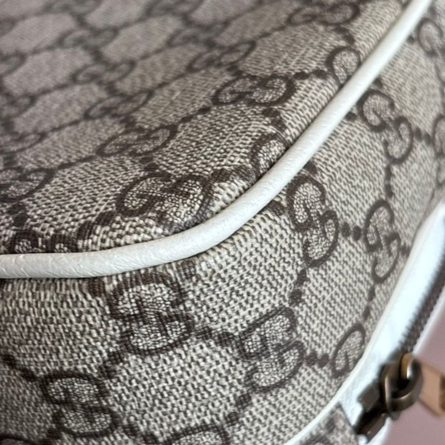 ::GUCCI:: 671682 經典ophidia系列迷你GG supreme帆布印花手提/斜背手機包(白色)-11