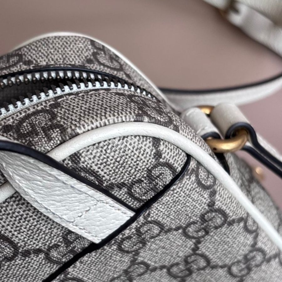 ::GUCCI:: 671682 經典ophidia系列迷你GG supreme帆布印花手提/斜背手機包(白色)-14