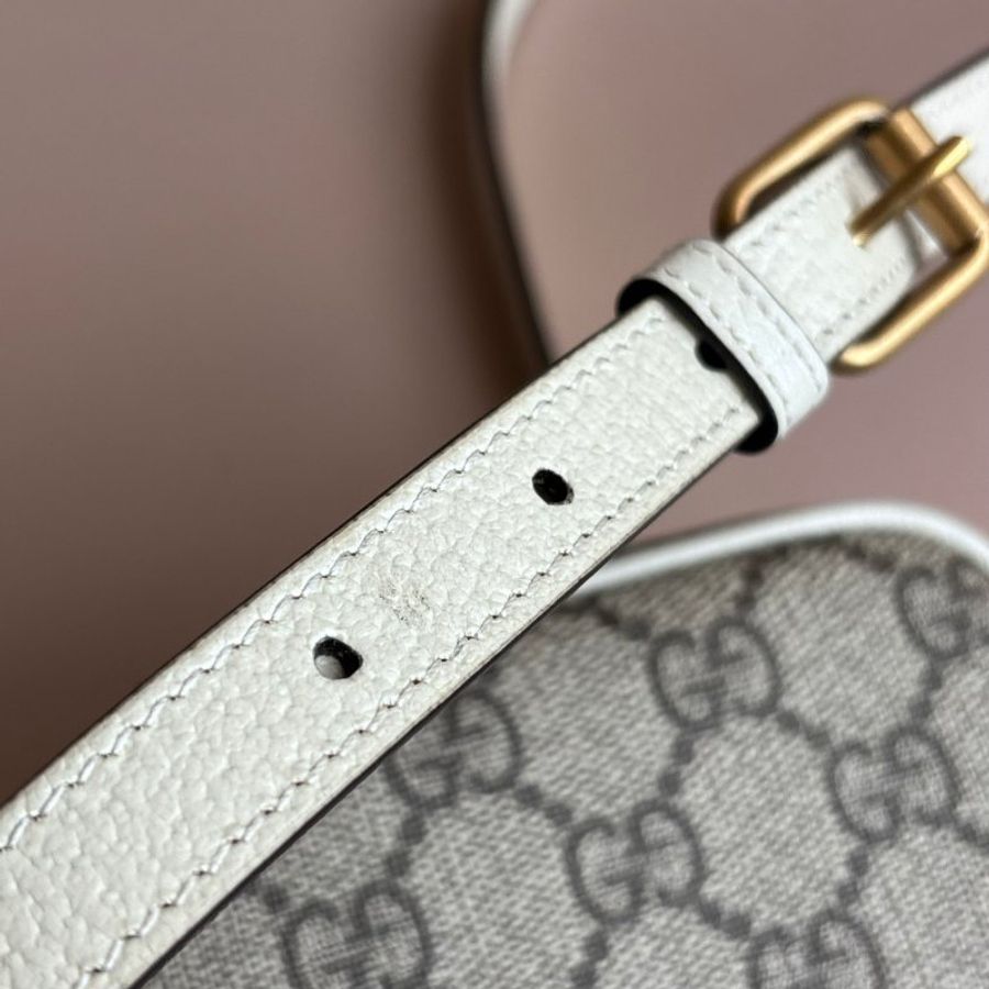 ::GUCCI:: 671682 經典ophidia系列迷你GG supreme帆布印花手提/斜背手機包(白色)-20