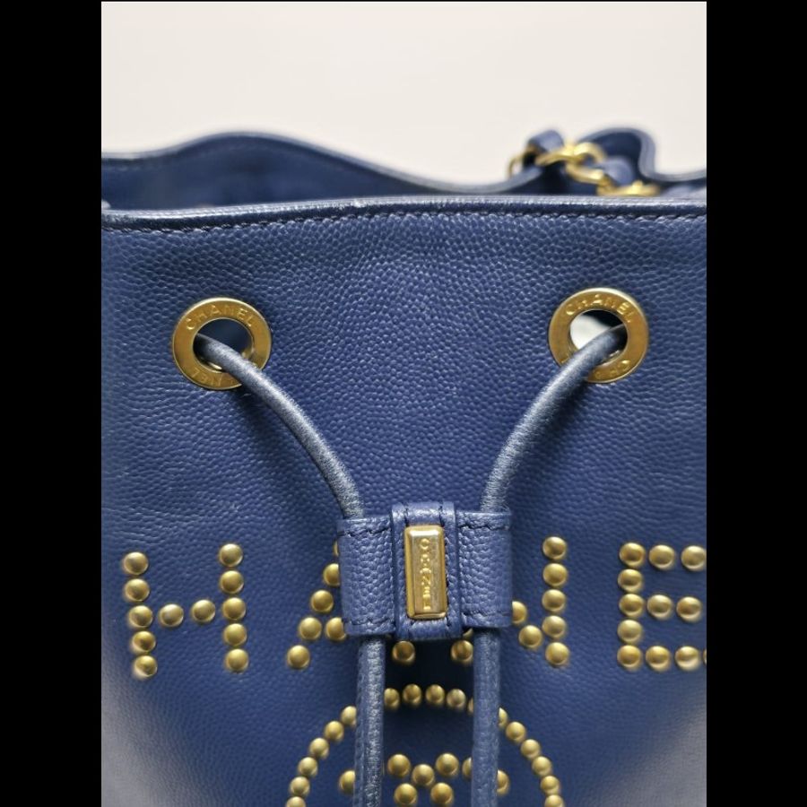 Chanel - Small Bucket Crossbody Bag深藍色-13